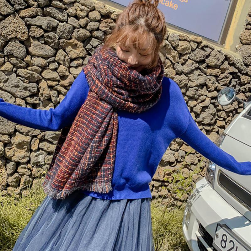 New Plaid Printed Thick Warm Scarf