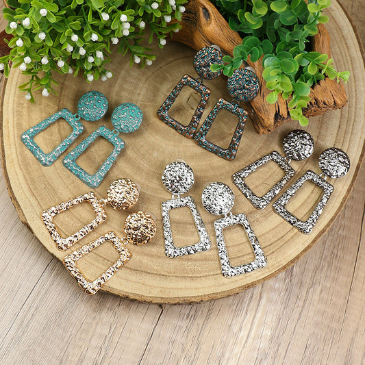 Metal wind geometric earrings