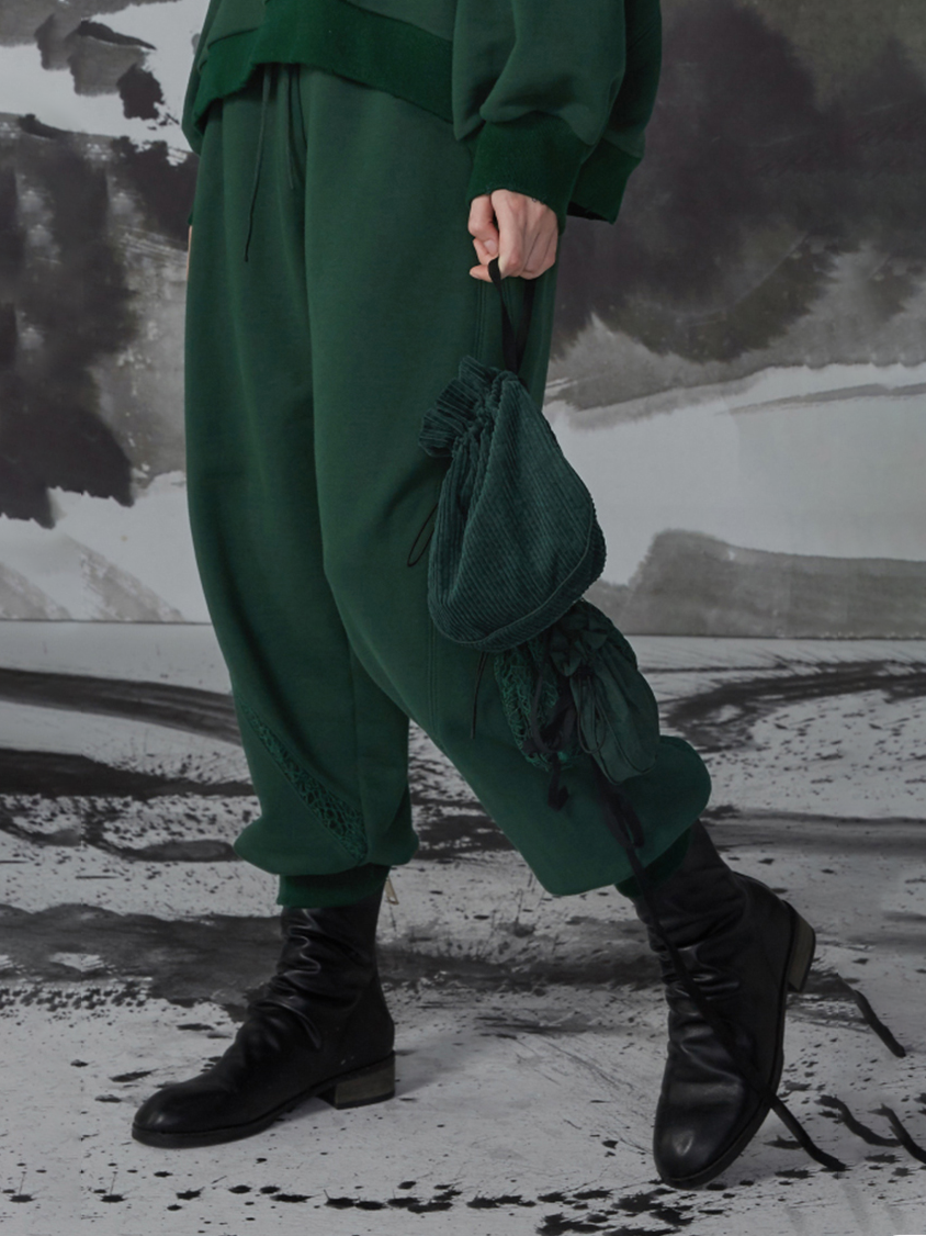 Autumn Semi-High Collar Sweatershirt and Casual Pants