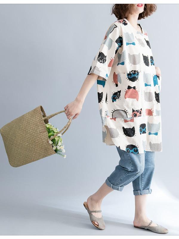 CASUAL CARTOON PRINTED ROUND-NECK T-SHIRT - Zebrant