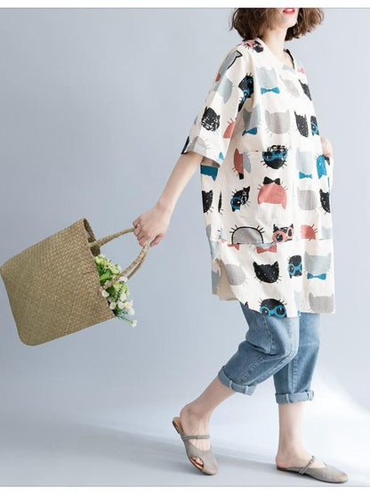 CASUAL CARTOON PRINTED ROUND-NECK T-SHIRT - Zebrant