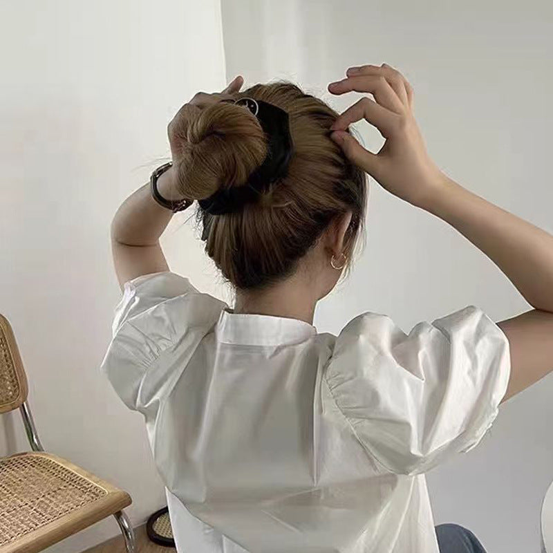 Black large intestine ring Hair Ties