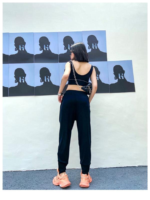 Plus Size Loose Lac-Up Zipper Sports Pants