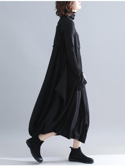 Loose Solid Wide Leg Straps Jumpsuits
