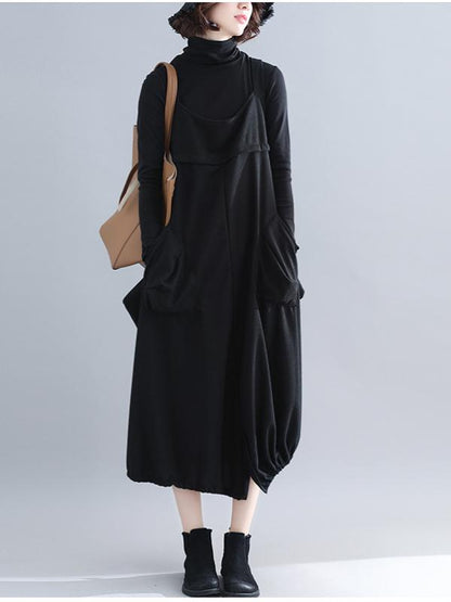 Loose Solid Wide Leg Straps Jumpsuits