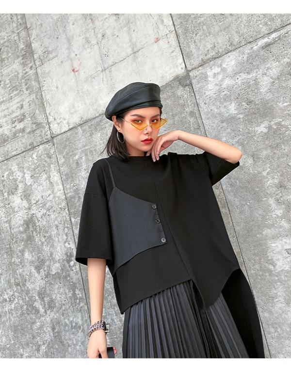 Original Split-Joint Irregularity T-Shirts Tops