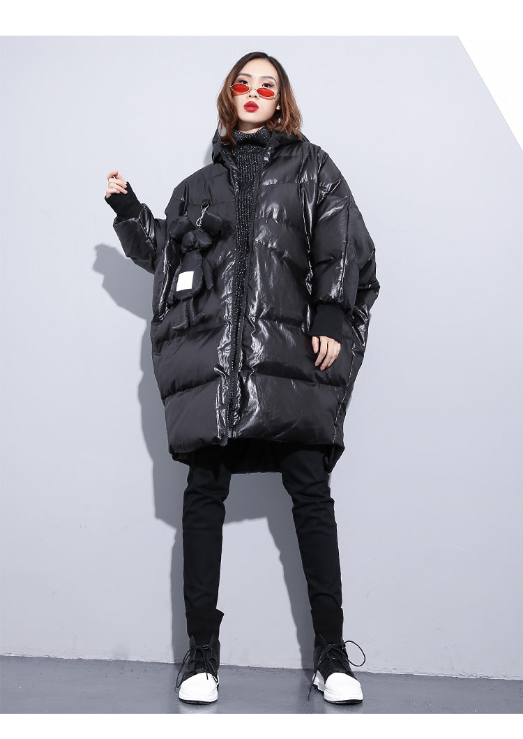 CASUAL RHOMBUS SPIT-SIDE WARM COTTON-PADDED JACKET