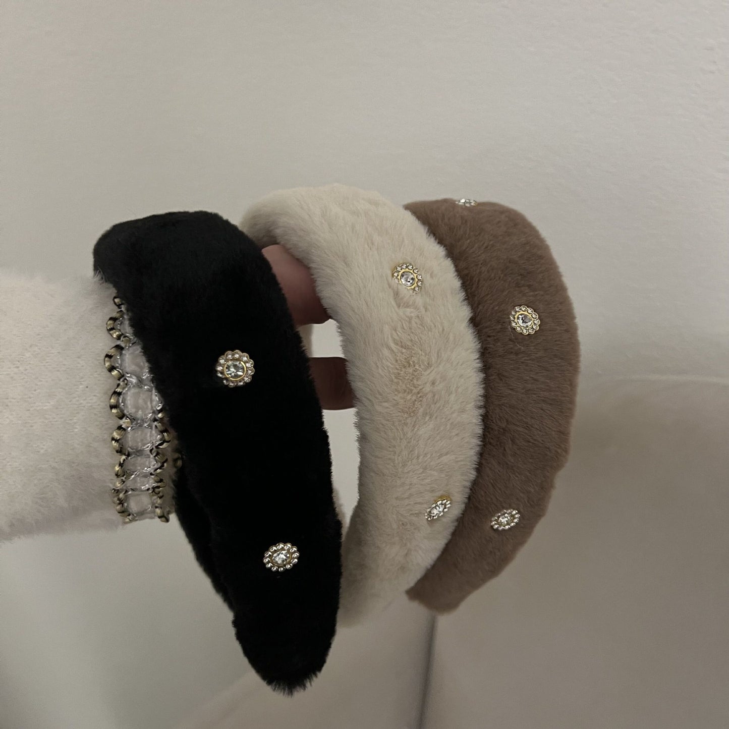 Zircon plush hair bands