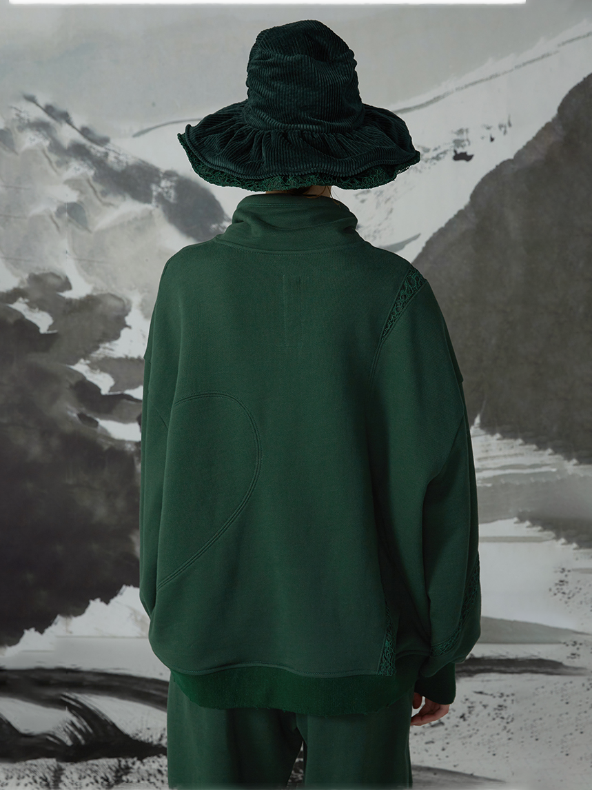 Autumn Semi-High Collar Sweatershirt and Casual Pants