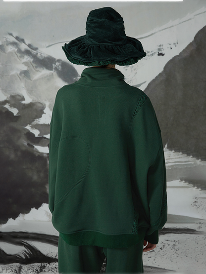 Autumn Semi-High Collar Sweatershirt and Casual Pants