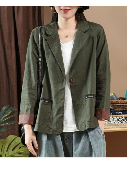 Vintage Linen Split-joint Suit