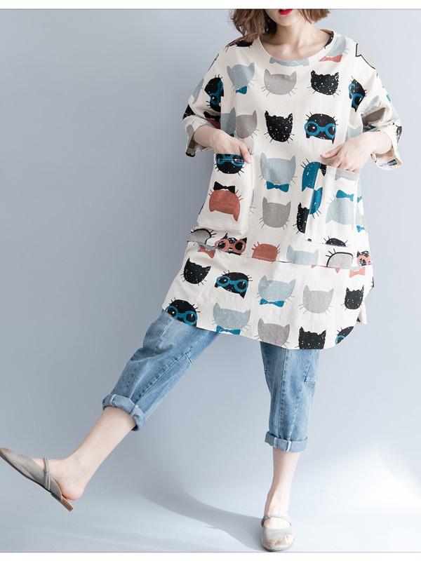 CASUAL CARTOON PRINTED ROUND-NECK T-SHIRT - Zebrant