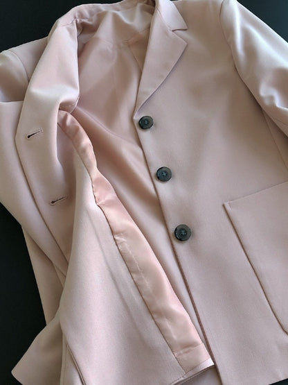 Loose Solid Casual Blazer Lapel Outwear