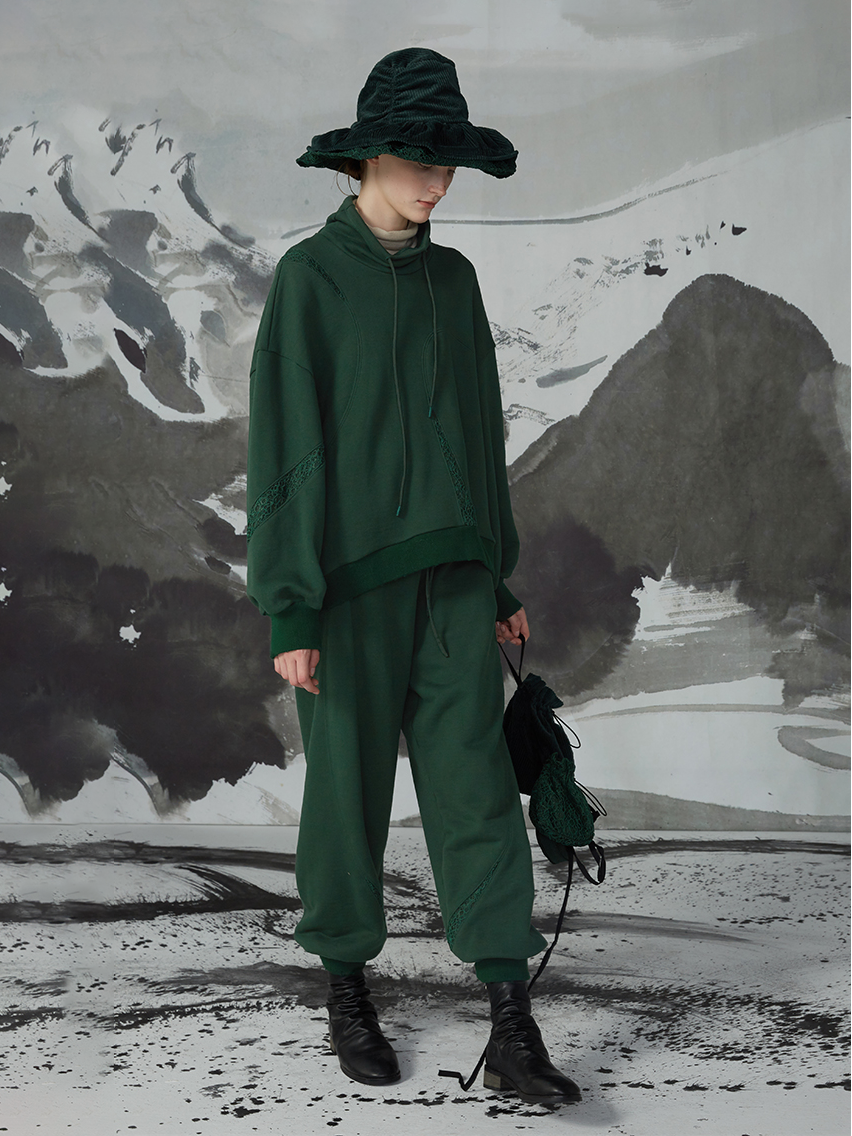 Autumn Semi-High Collar Sweatershirt and Casual Pants