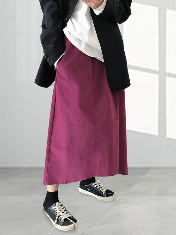 Solid Color Loose A-Line Empire Skirt