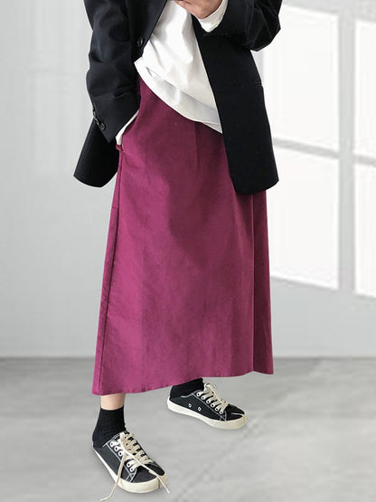 Solid Color Loose A-Line Empire Skirt