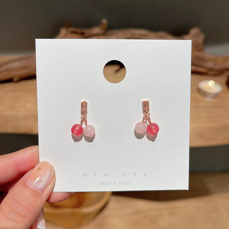 Lovely, sweet, small and delicate cherry earrings