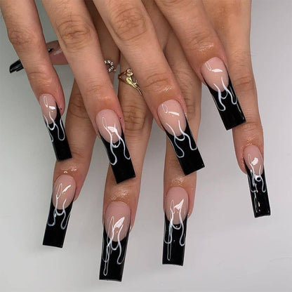 Black flame PRESS ON NAILS