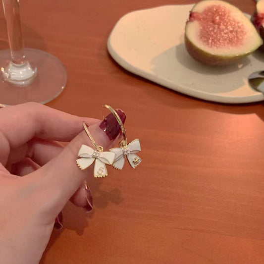 S925 silver needle bow fashion earrings