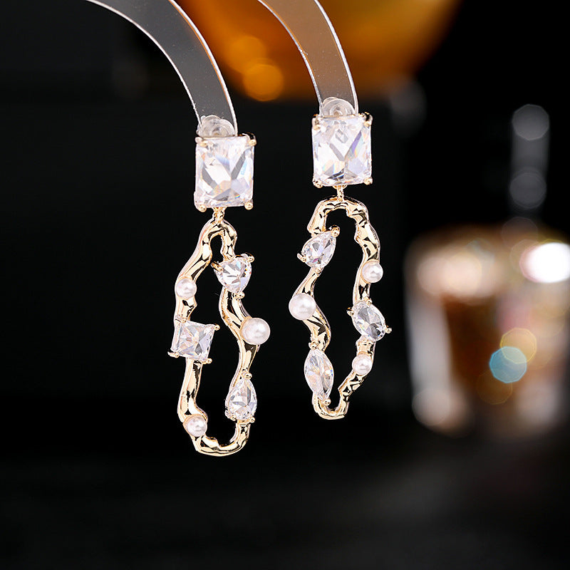S925 Silver Needle Love Zircon Earrings