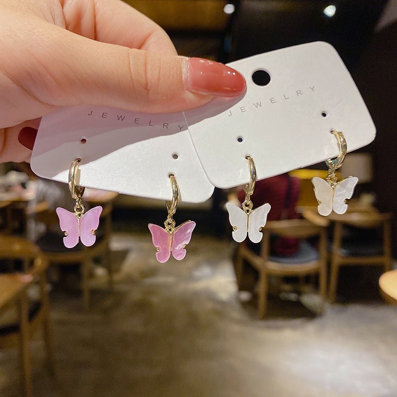 WHOLESALE fashion colorful butterfly earrings