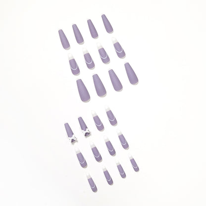 Rattan Purple Bow PRESS ON NAILS