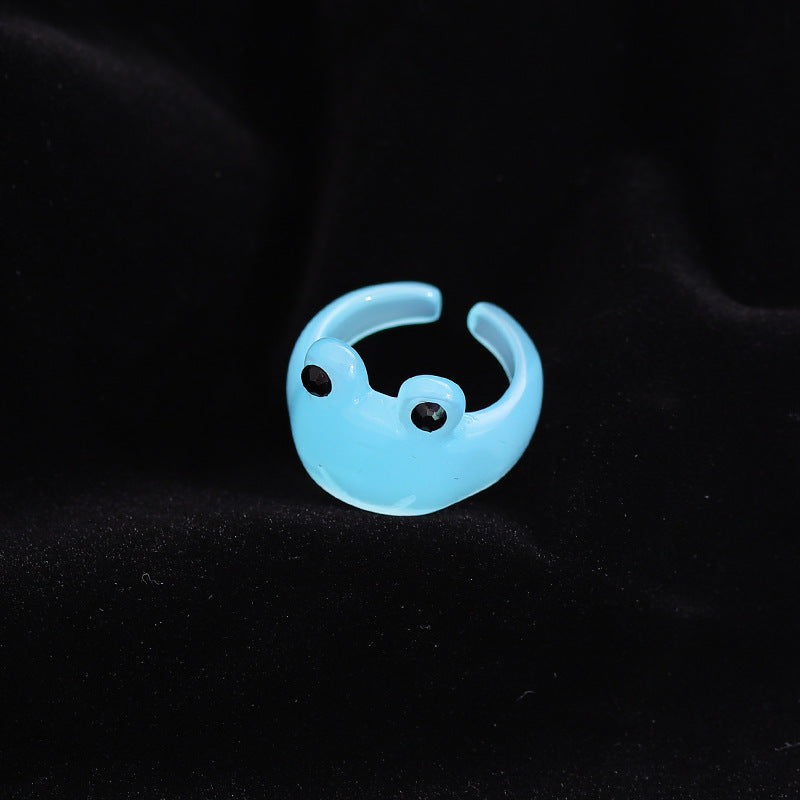 Cute frog resin ring