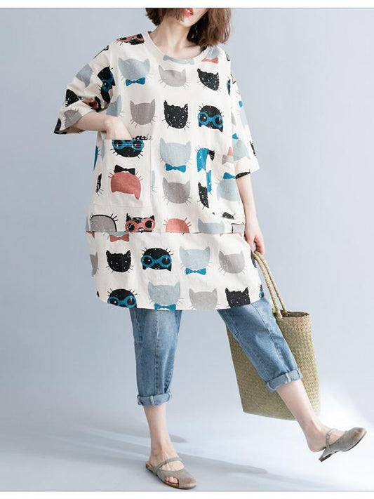 CASUAL CARTOON PRINTED ROUND-NECK T-SHIRT - Zebrant