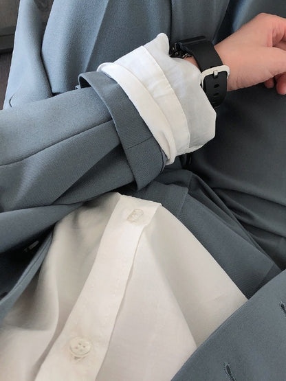 Loose Solid Casual Blazer Lapel Outwear