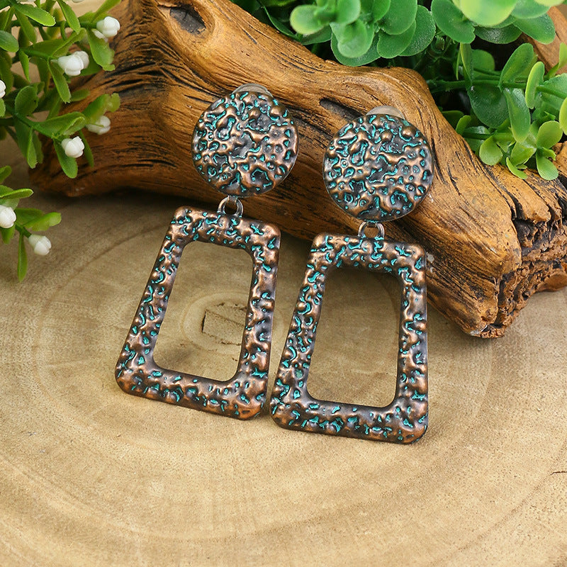 Metal wind geometric earrings