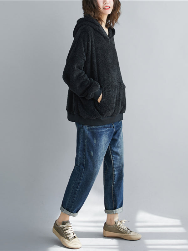 CASUAL WARM THICKEN HOODIE SWEATSHIRT
