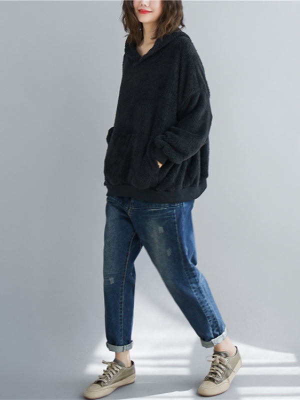 CASUAL WARM THICKEN HOODIE SWEATSHIRT