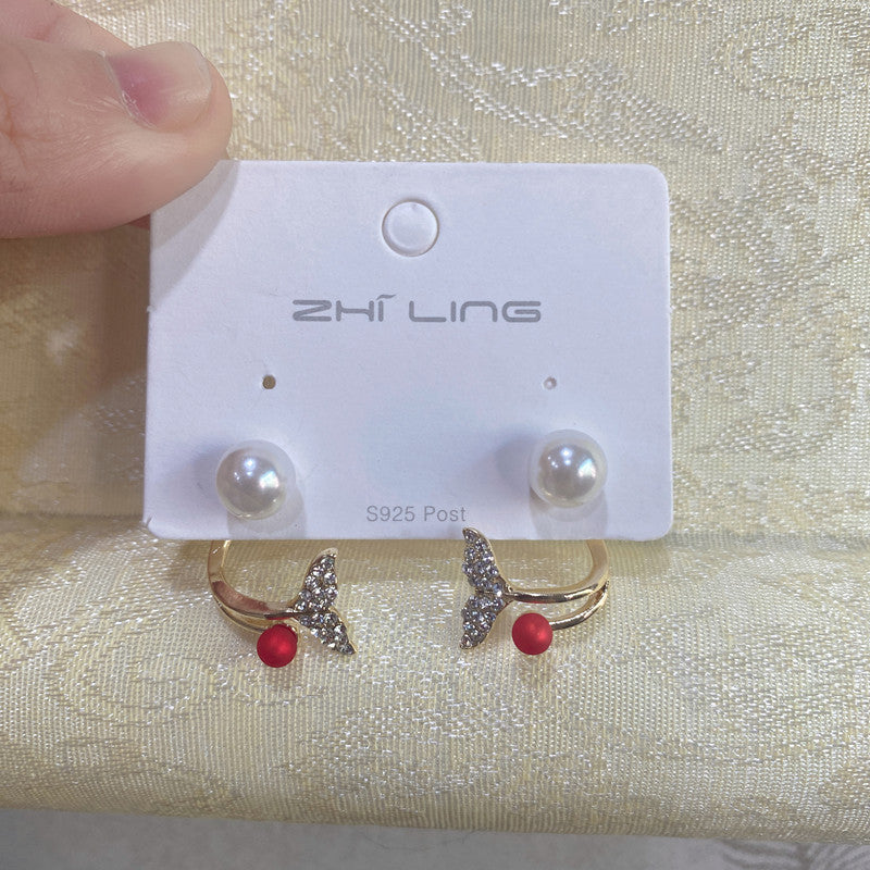 WHOLESALE fishtail pearl earrings