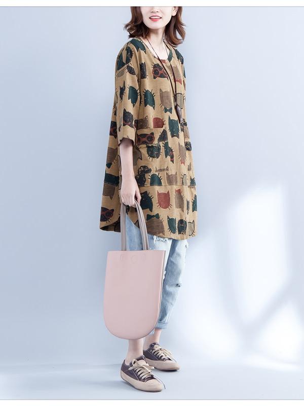 CASUAL CARTOON PRINTED ROUND-NECK T-SHIRT - Zebrant