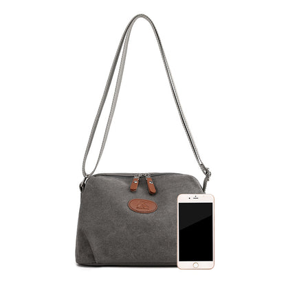 Women's small canvas bag 2021 new leisure Commuter Bag versatile messenger bag cross border foreign trade single shoulder canvas bag
