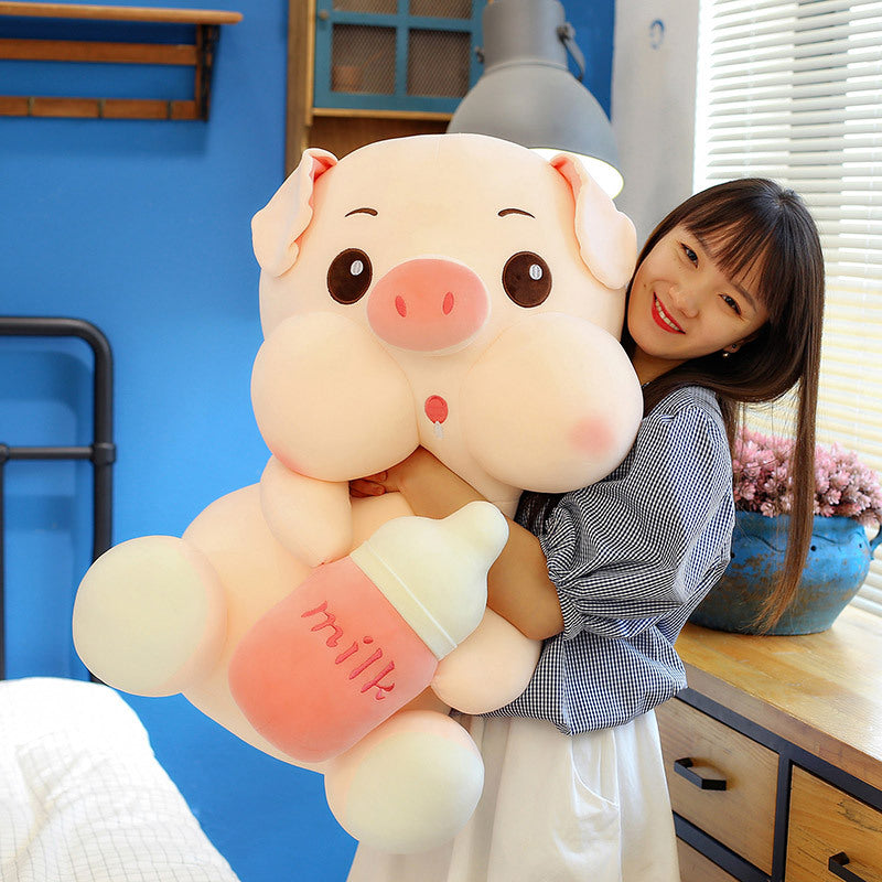 Stuffed Animal Bottle Pig Plush Toy