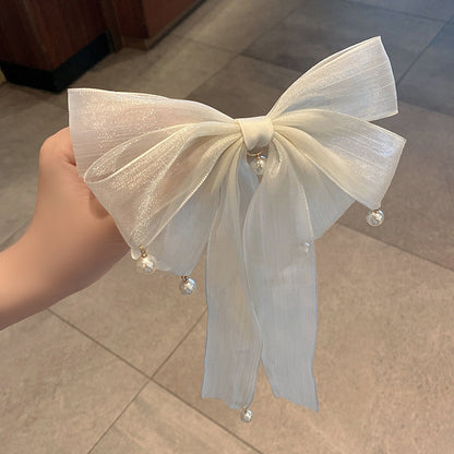 Floating ribbon bow Hair Clips