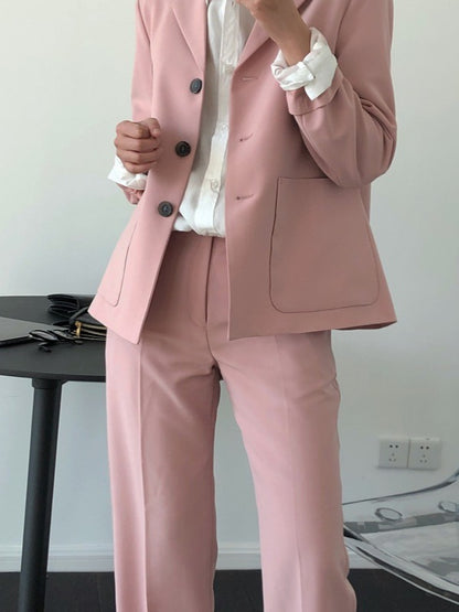 Loose Solid Casual Blazer Lapel Outwear