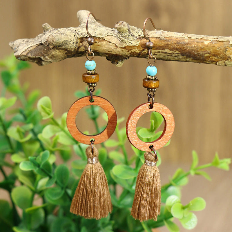 Geometric water drop shell earrings