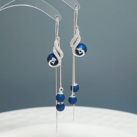 S925 Tassel Retro Female Earrings