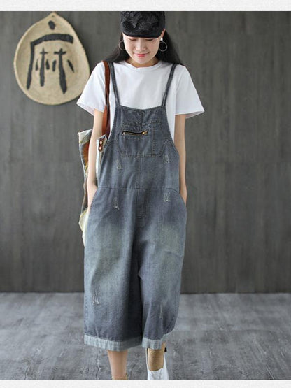 Original Retro Denim Belted Overalls