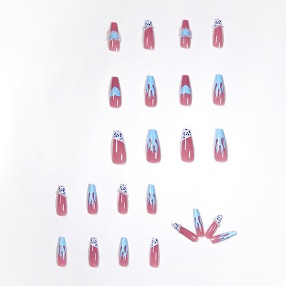 Ice through spice blue flame PRESS ON NAILS