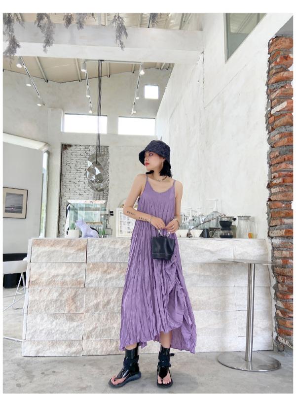 Elegance Sexy Pleats Suspender Dress