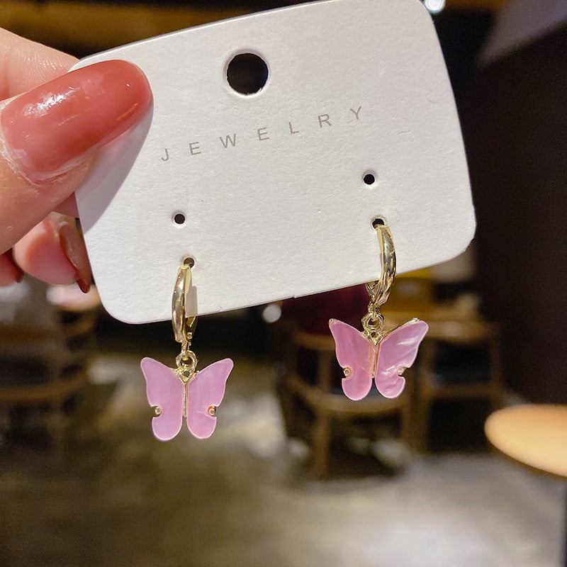 WHOLESALE fashion colorful butterfly earrings