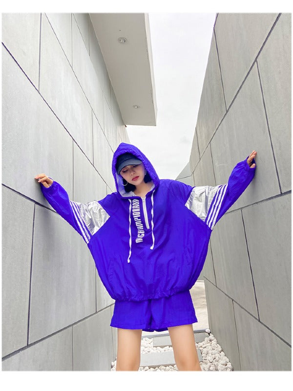 ORIGINAL STYLISH LETTER PRINT SUN-PROOF TOPS&SHORTS SUITS