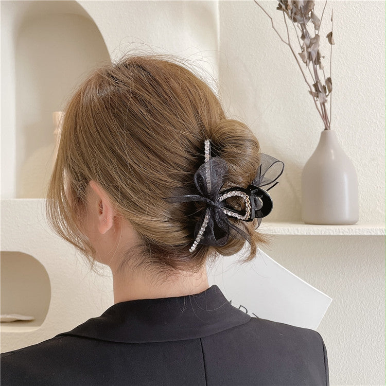 Mesh bow Hair Clips