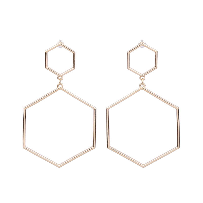 Bohemian geometric metal tassel earrings