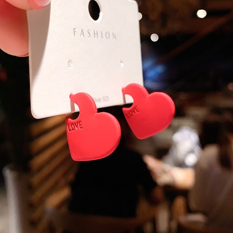 Red festive earrings