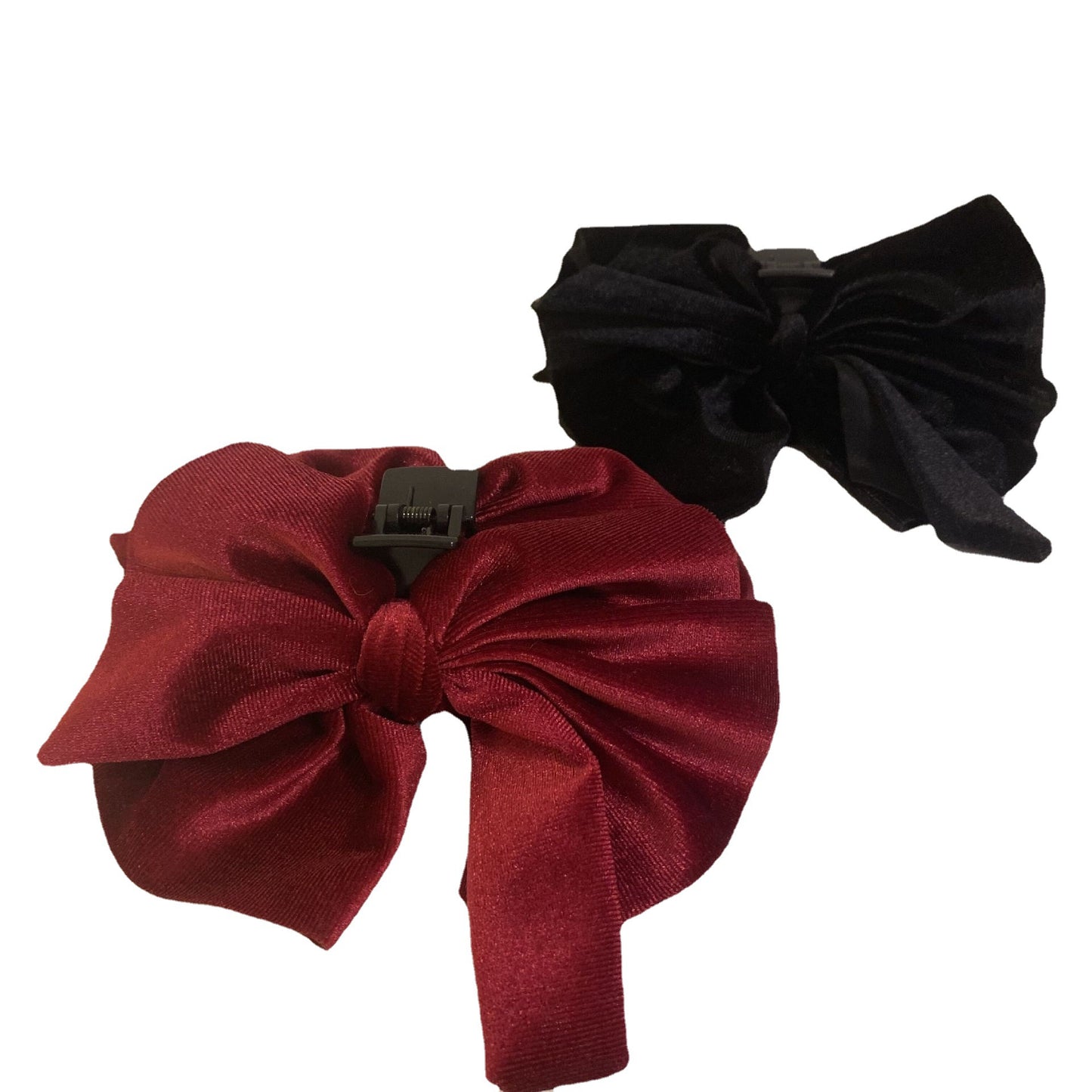 Black velvet bow Hair Clips