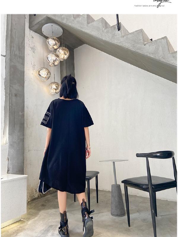 Fashion Irregularity Letter Print Dress